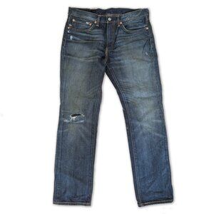 Men’s Levi’s 511 Slim Fit Blue Jeans 34x32 Distressed Reconstructed